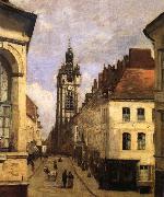 Corot Camille The bell tower of Doual oil painting artist